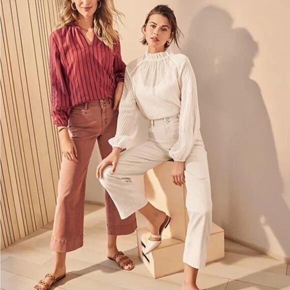 Ann Taylor The Easy Straight Jeans White Size 16 - Picture 3 of 7